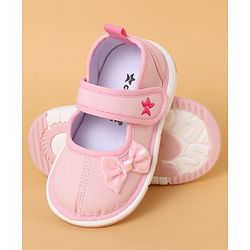Cute Walk by Babyhug Casual Shoes With Velcro Closure & Bow Applique - Purple