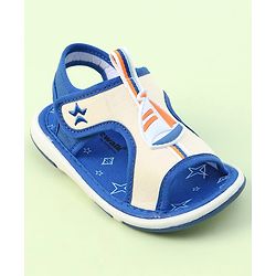 Cute Walk By Babyhug Velcro Closure Sandals With Boat Patch - Blue