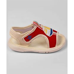 Cute Walk By Babyhug Velcro Closure Sandals With Boat Patch - Red