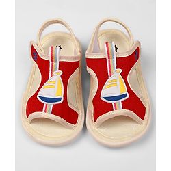 Cute Walk By Babyhug Velcro Closure Sandals With Boat Patch - Red