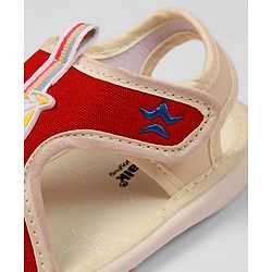 Cute Walk By Babyhug Velcro Closure Sandals With Boat Patch - Red
