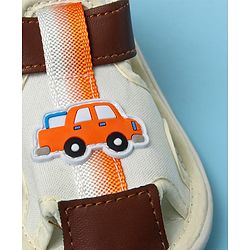Cute Walk by Babyhug Sandals With Velcro Closure & Vehicle Print - Dark Brown