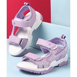 Cute Walk by Babyhug Velcro Closure Sandals with Abstract Print - Purple