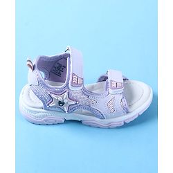 Cute Walk by Babyhug Velcro Closure Sandals with Star Applique - Purple