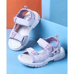 Cute Walk by Babyhug Velcro Closure Sandals with Star Applique - Purple
