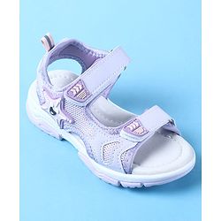 Cute Walk by Babyhug Velcro Closure Sandals with Star Applique - Purple