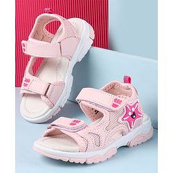 Cute Walk by Babyhug Velcro Closure Sandals with Star Applique - Purple