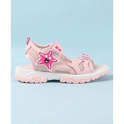 Cute Walk by Babyhug Velcro Closure Sandals with Star Applique - Purple
