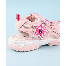 Cute Walk by Babyhug Velcro Closure Sandals with Star Applique - Purple