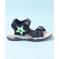 Cute Walk by Babyhug Velcro Closure Sandals with Star Applique - Purple
