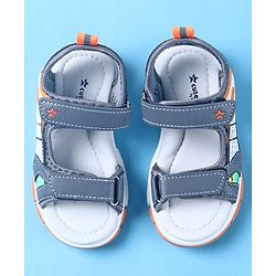 Cute Walk by Babyhug Velcro Closure Sandal With Colour Block - Grey