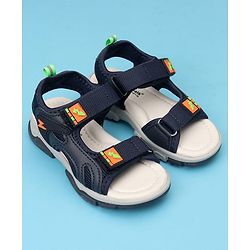 Cute Walk by Babyhug Solid Color Velcro Closure Sandals - Navy Blue