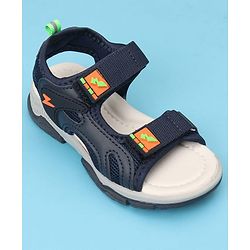 Cute Walk by Babyhug Solid Color Velcro Closure Sandals - Navy Blue