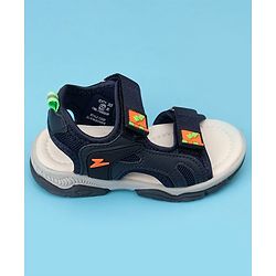 Cute Walk by Babyhug Solid Color Velcro Closure Sandals - Navy Blue
