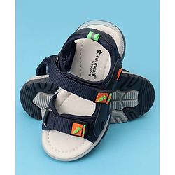 Cute Walk by Babyhug Solid Color Velcro Closure Sandals - Navy Blue