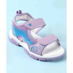 Cute Walk by Babyhug Velcro Closure Sandals with Feather Applique - Purple