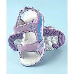 Cute Walk by Babyhug Velcro Closure Sandals with Feather Applique - Purple