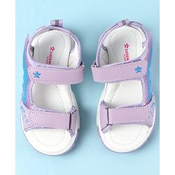 Cute Walk by Babyhug Velcro Closure Sandals with Feather Applique - Purple