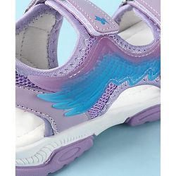 Cute Walk by Babyhug Velcro Closure Sandals with Feather Applique - Purple