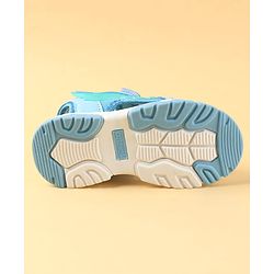 Cute Walk by Babyhug Velcro Closure Sandals with Feather Applique - Aqua Blue