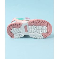 Cute Walk by Babyhug Velcro Closure Sandals with Feather Applique - Aqua Blue