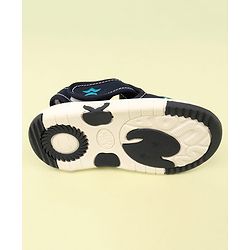Cute Walk by Babyhug Velcro Closure Sandal with Floral Applique - Navy Blue