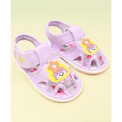 Cute Walk by Babyhug Velcro Closure Sandal with Floral Applique - Purple