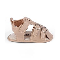 Cute Walk by Babyhug Booties with Velcro Closure - Beige