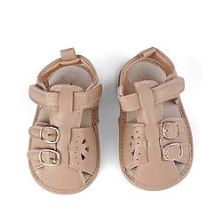 Cute Walk by Babyhug Booties with Velcro Closure - Beige