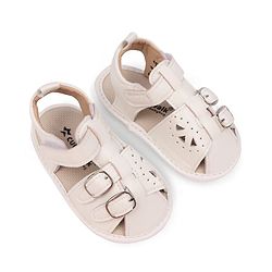 Cute Walk by Babyhug Booties with Velcro Closure - Beige