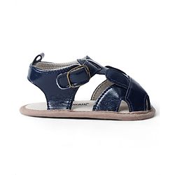 Cute Walk by Babyhug Booties with Buckle Closure & Ear Applique - Navy Blue