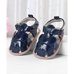 Cute Walk by Babyhug Booties with Buckle Closure & Ear Applique - Navy Blue