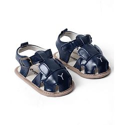 Cute Walk by Babyhug Booties with Buckle Closure & Ear Applique - Navy Blue