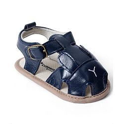 Cute Walk by Babyhug Booties with Buckle Closure & Ear Applique - Navy Blue