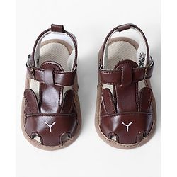 Cute Walk by Babyhug Booties with Buckle Closure & Ear Applique - Navy Blue