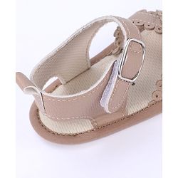 Cute Walk by Babyhug Designed Solid Booties with Velcro Closure - Beige