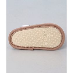 Cute Walk by Babyhug Designed Solid Booties with Velcro Closure - Beige