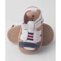 Cute Walk by Babyhug Booties With Velcro Closure - White