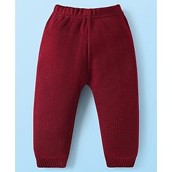 Babyhug Knit Full Sleeves Striped Pullover Sweater Set - Maroon White & Orange
