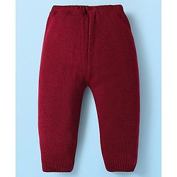 Babyhug Knit Full Sleeves Striped Pullover Sweater Set - Maroon White & Orange