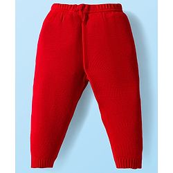 Babyhug Knit Full Sleeves Sweater Set with Fair Isle Design - White & Red