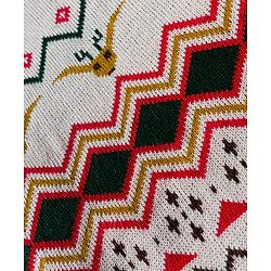 Babyhug Knit Full Sleeves Sweater Set with Fair Isle Design - White & Red