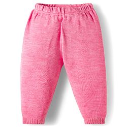 Babyhug Knit Full Sleeves Collar Neck Sweater Set With Cable Knit Design - Pink