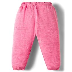Babyhug Knit Full Sleeves Collar Neck Sweater Set With Cable Knit Design - Pink