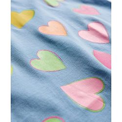 Babyhug 100% Cotton Single Jersey Knit Sleeveless Frock With Heart Print - Blue
