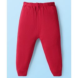 Babyhug Knit Raglan Full Sleeves Hearts Designed Pullover Sweater & Pant Set - White & Red