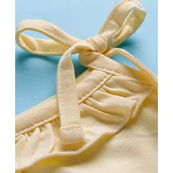 Babyhug Single Jersey Knit Sleeveless Solid Color Frock with Bloomer - Cream