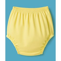 Babyhug Single Jersey Knit Sleeveless Solid Frock With Bloomer - Yellow