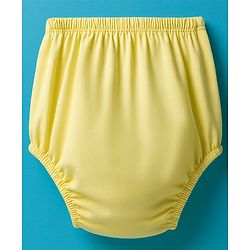 Babyhug Single Jersey Knit Sleeveless Solid Frock With Bloomer - Yellow