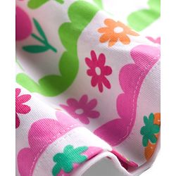 Babyhug Single Jersey Knit Half Sleeves Frock with Tropical Theme Print - Pink